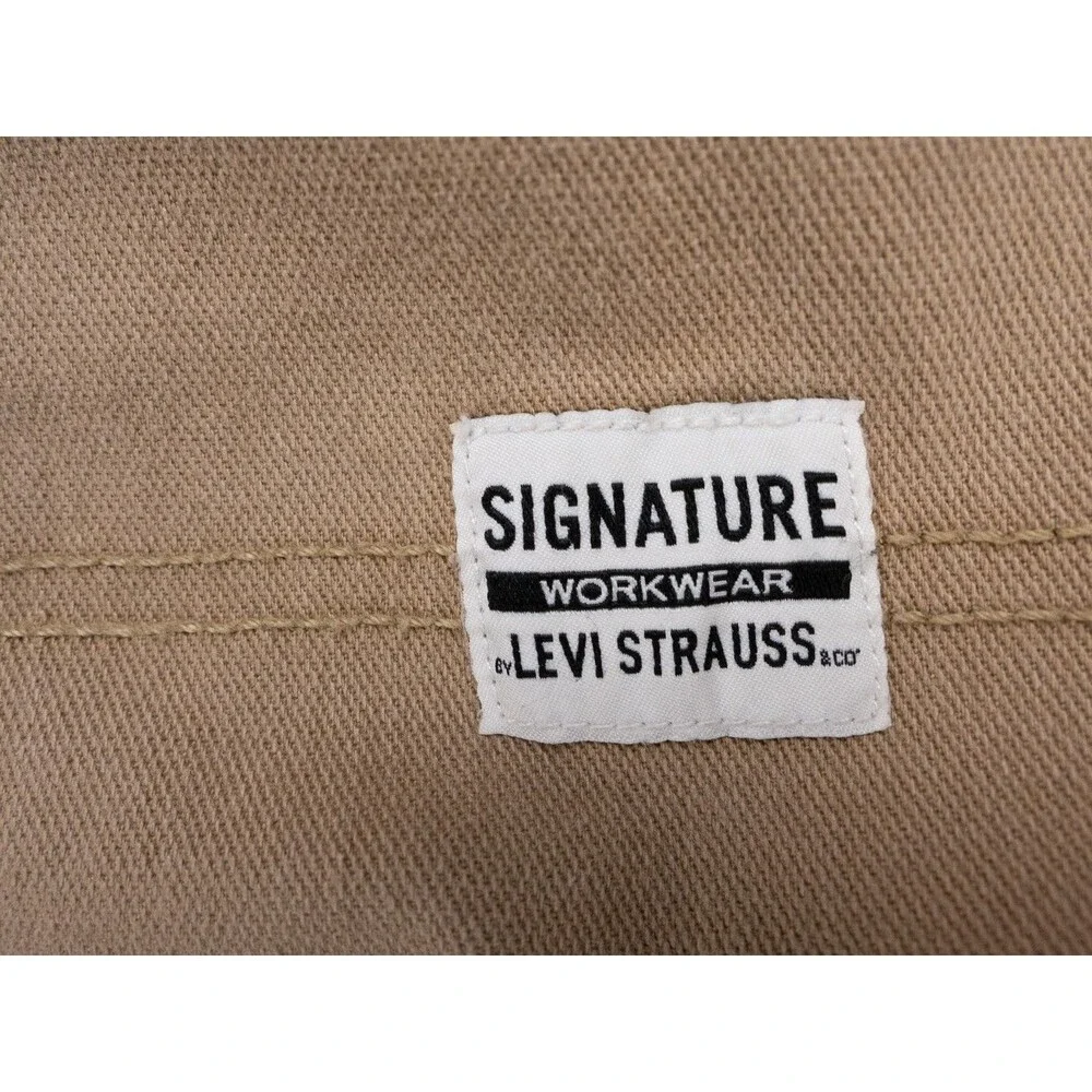 Levis Carpenter Pants Mens 38x30 Tag 38x32 Khaki Signature Levi Strauss Workwear